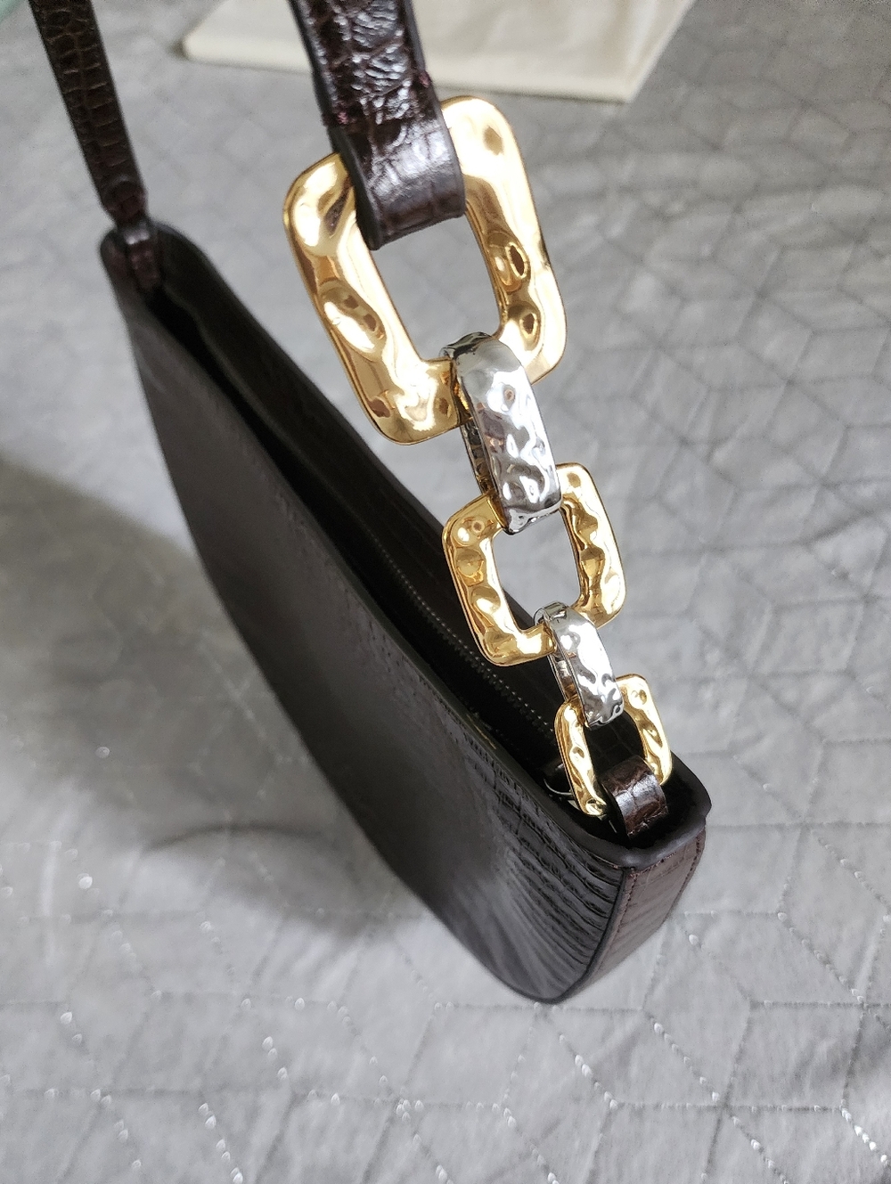 STAUD | Colt Croc-Embossed Leather Shoulder Bag - Picture 13 of 16
